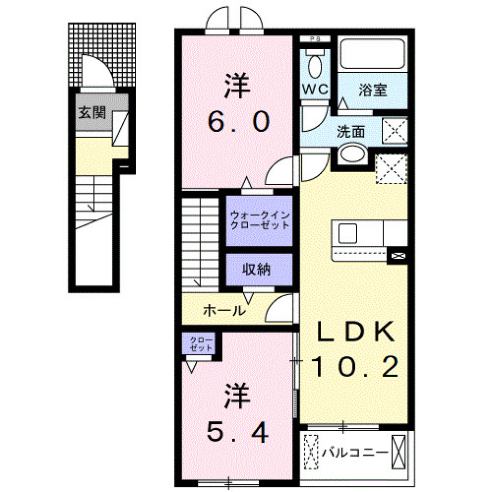 パークサイド　202号室［ペット可］の間取り図