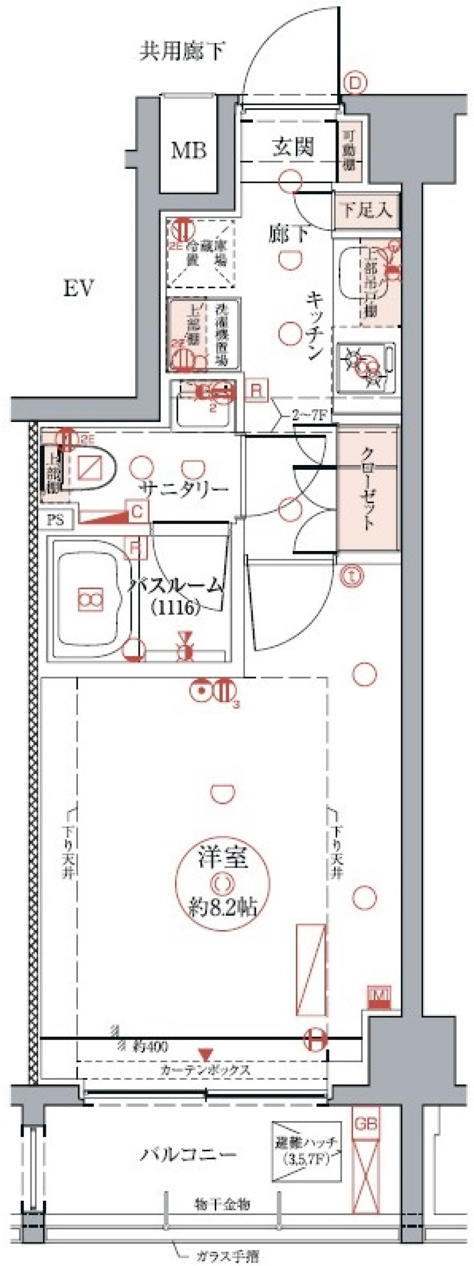 クレヴィスタ大森西　407号室［ペット可］の間取り図