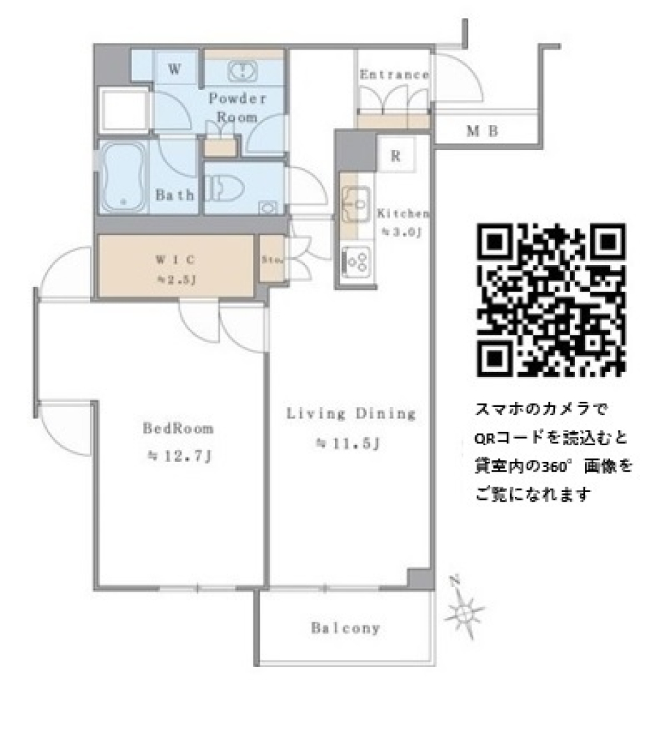 Ｂｒｉｌｌｉａ　ｉｓｔ　西麻布霞町　304号室の間取り図