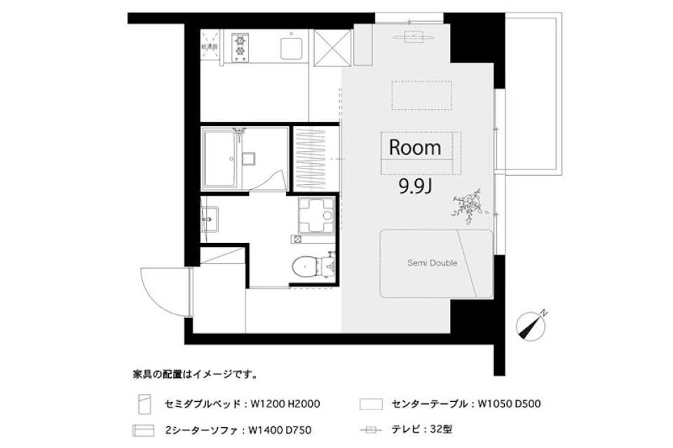 中銀日本橋浜町マンシオン 305号室の間取り図