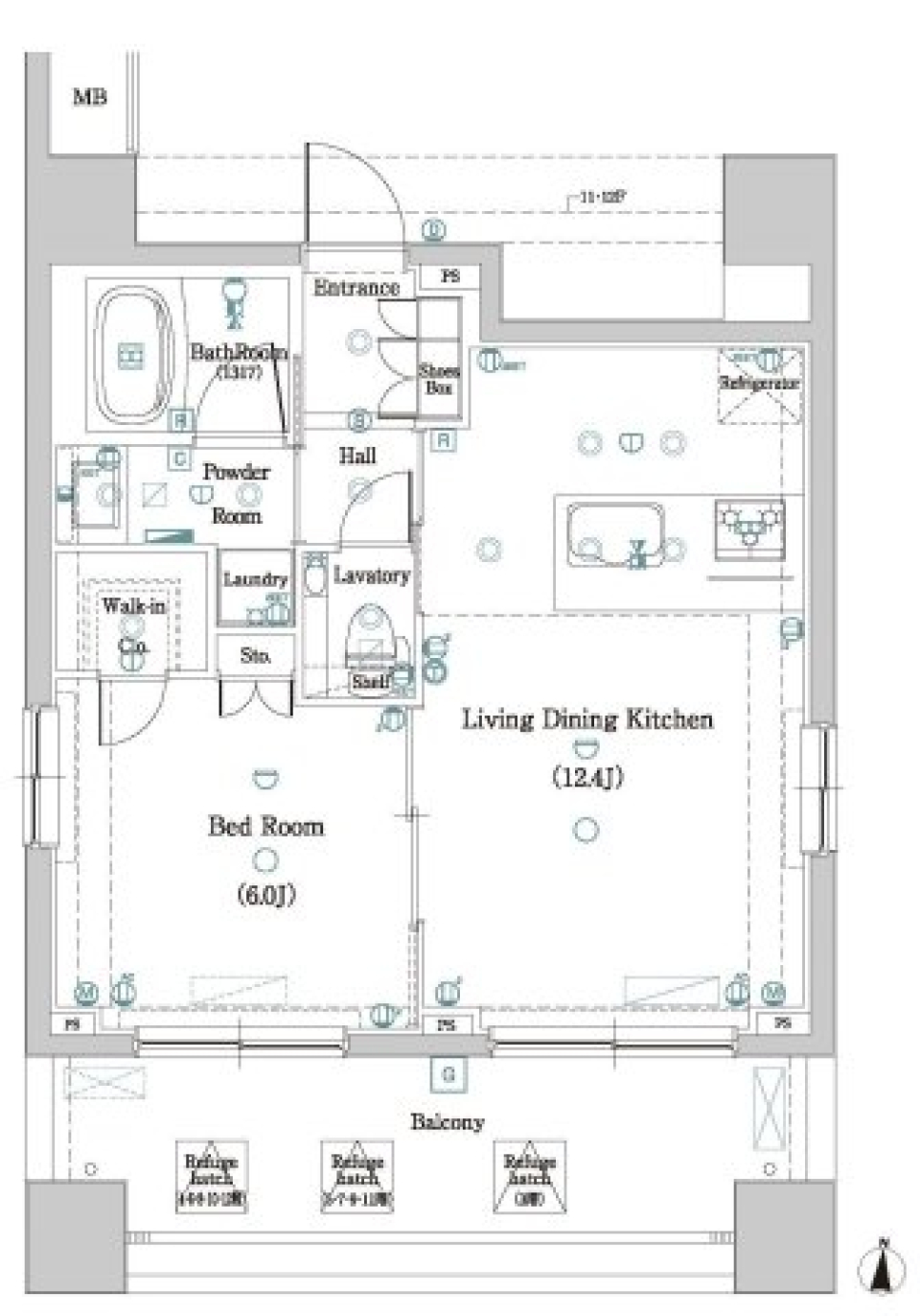 DIPS神楽坂　1006号室の間取り図