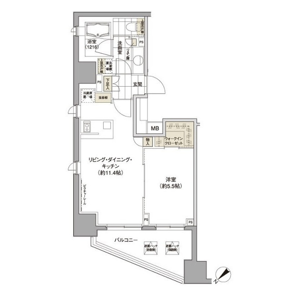 パークハビオ渋谷　701号室［ペット可］の間取り図