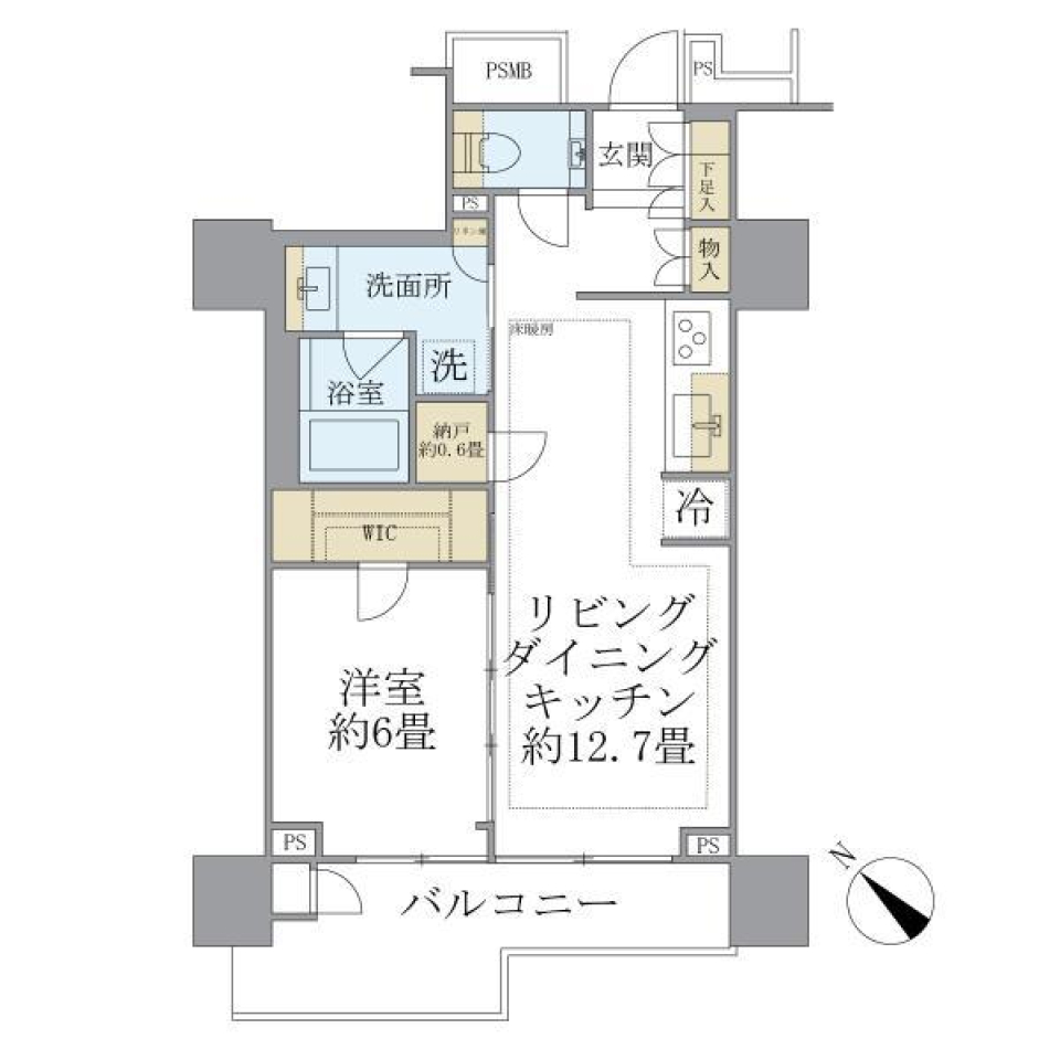 プラウド渋谷本町　302号室の間取り図