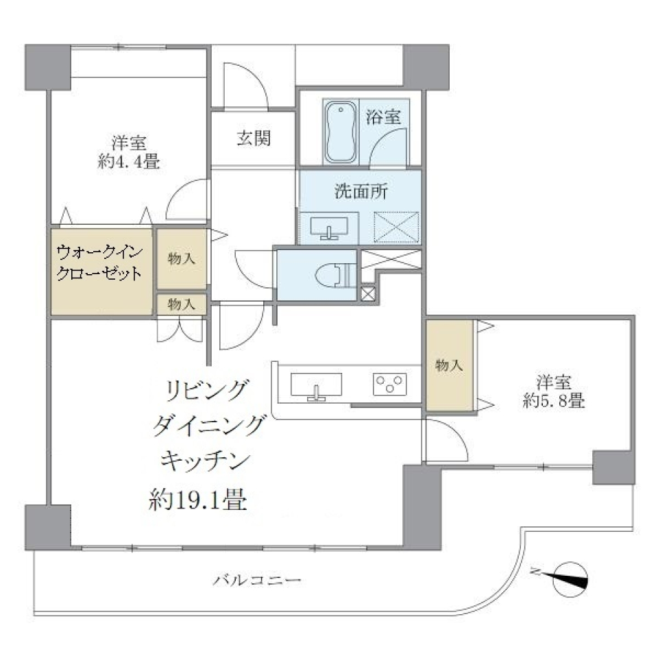 心踊るパーケットフロアの間取り図