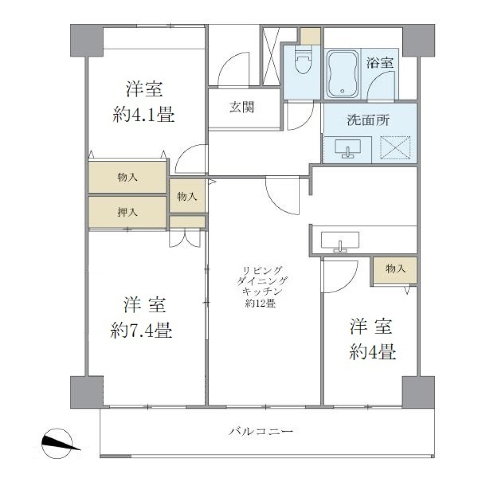 ハイムローゼ　310号室の間取り図