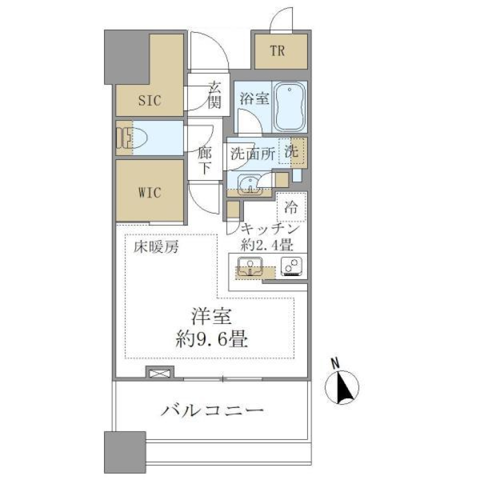 白金ザ・スカイ東棟　E606号室の間取り図