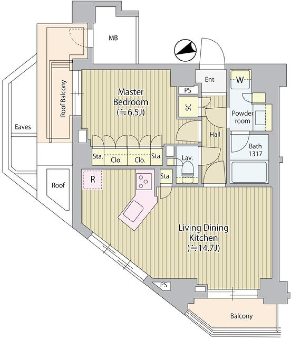 パークリュクス蒲田一丁目　601号室の間取り図