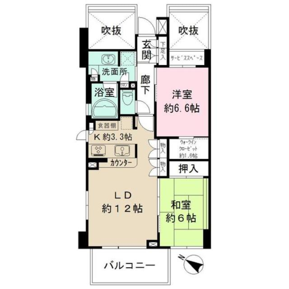 パークホームズ浜田山グラフィオ　401号室の間取り図