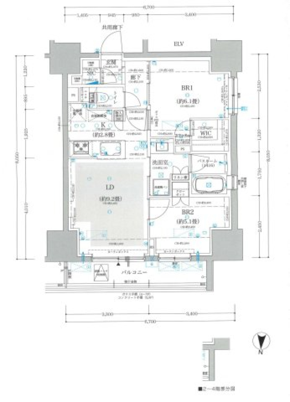 オープンレジデンシア錦糸町フロント　601号室［ペット可］の間取り図