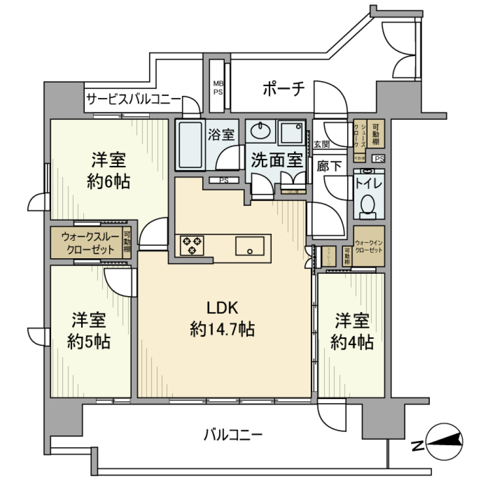 クリオ浅草セントラルマークス　301号室の間取り図