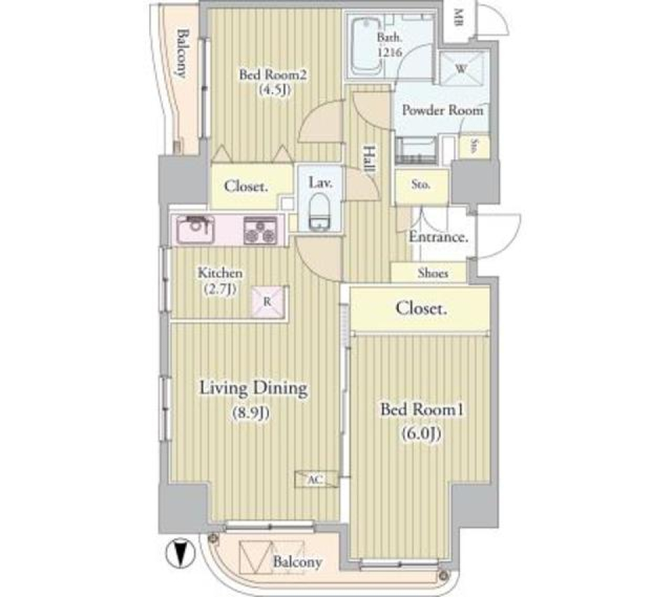 センテニアルタワー　1504号室の間取り図