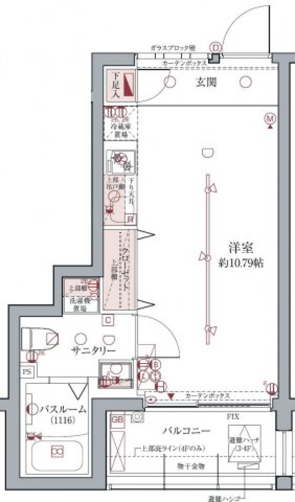 ラグディア高輪 303号室［ペット可］の間取り図