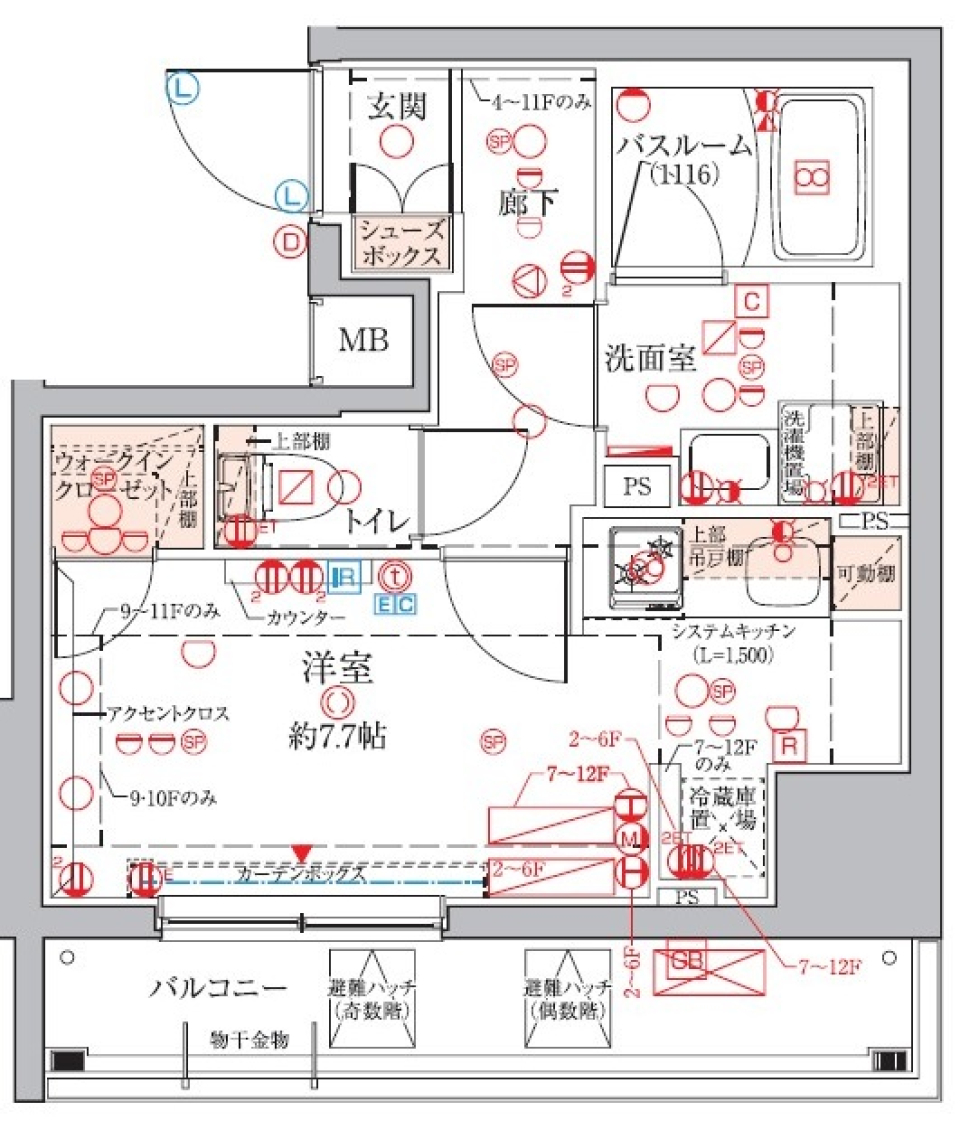 クレヴィスタ練馬桜台Ⅲ　603号室の間取り図