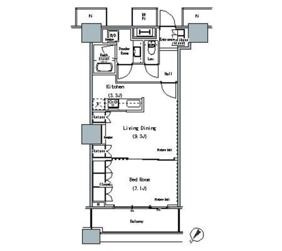 ＴＨＥ　ＴＯＫＹＯ　ＴＯＷＥＲＳ　ＭＩＤＴＯＷＥＲ　2217号室の間取り図