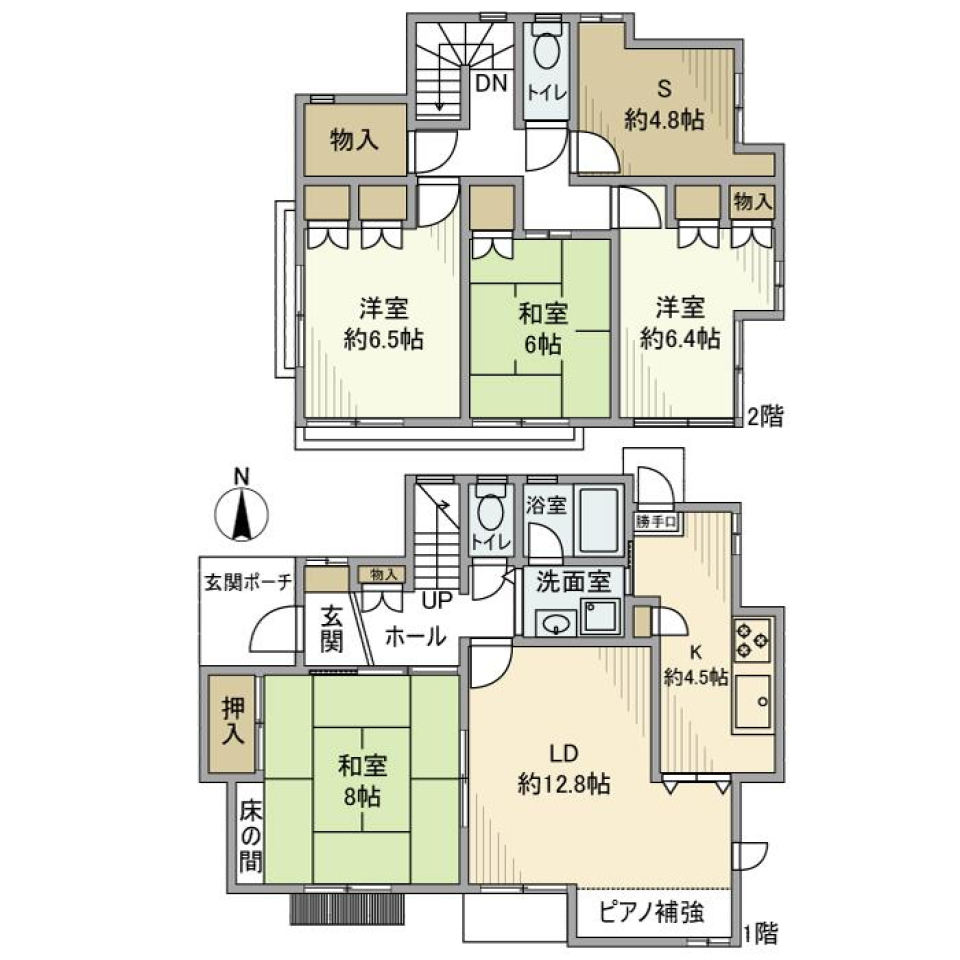 日吉戸建の間取り図