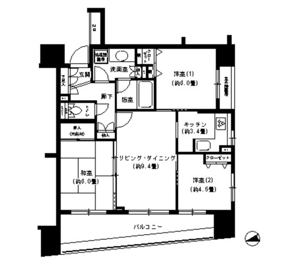 パークキューブ浅草田原町　404号室［ペット可］の間取り図