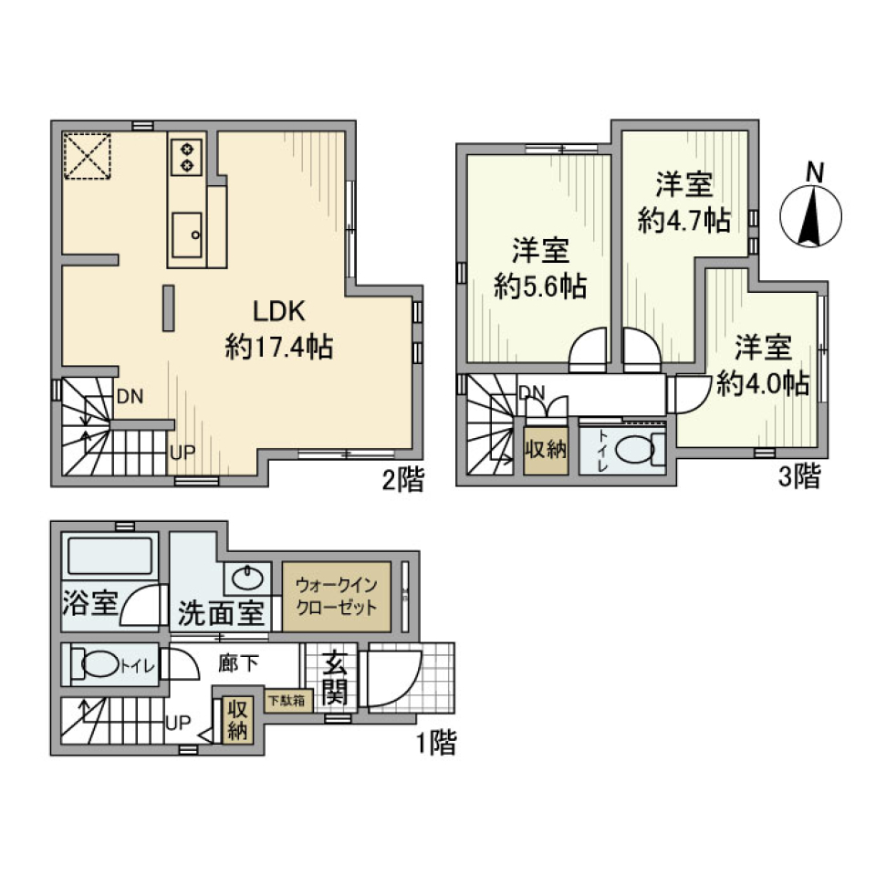 新石川戸建の間取り図