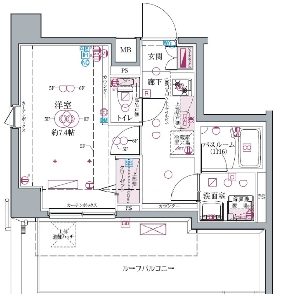 クレヴィスタ高田馬場　505号室［ペット可］の間取り図