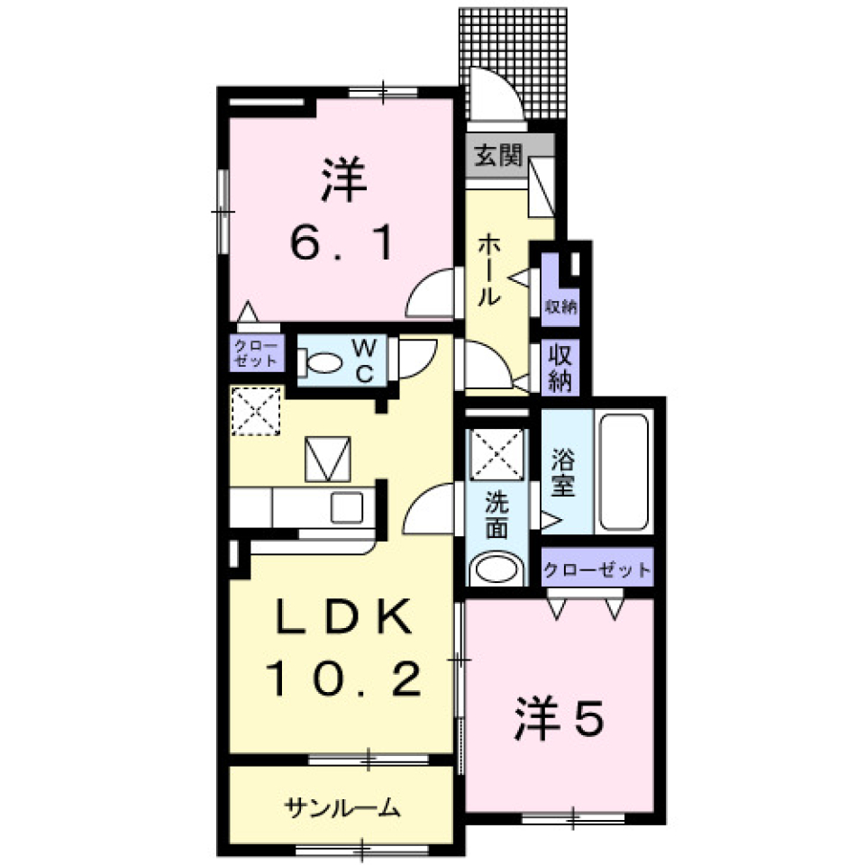 ＲＫハイムＢ　103号室［ペット可］の間取り図