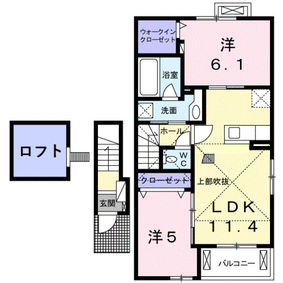 サンフォレスト　Ｍ　203号室［ペット可］の間取り図