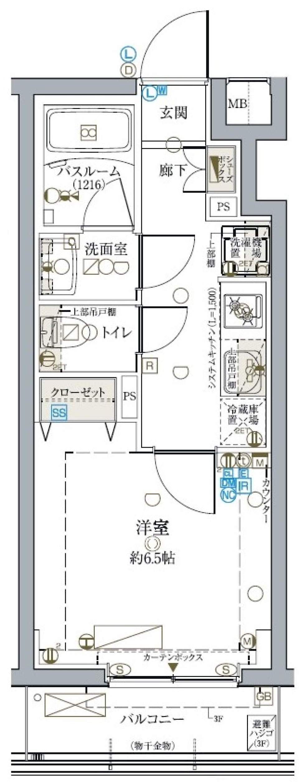 クレヴィスタ中野落合　302号室［ペット可］の間取り図