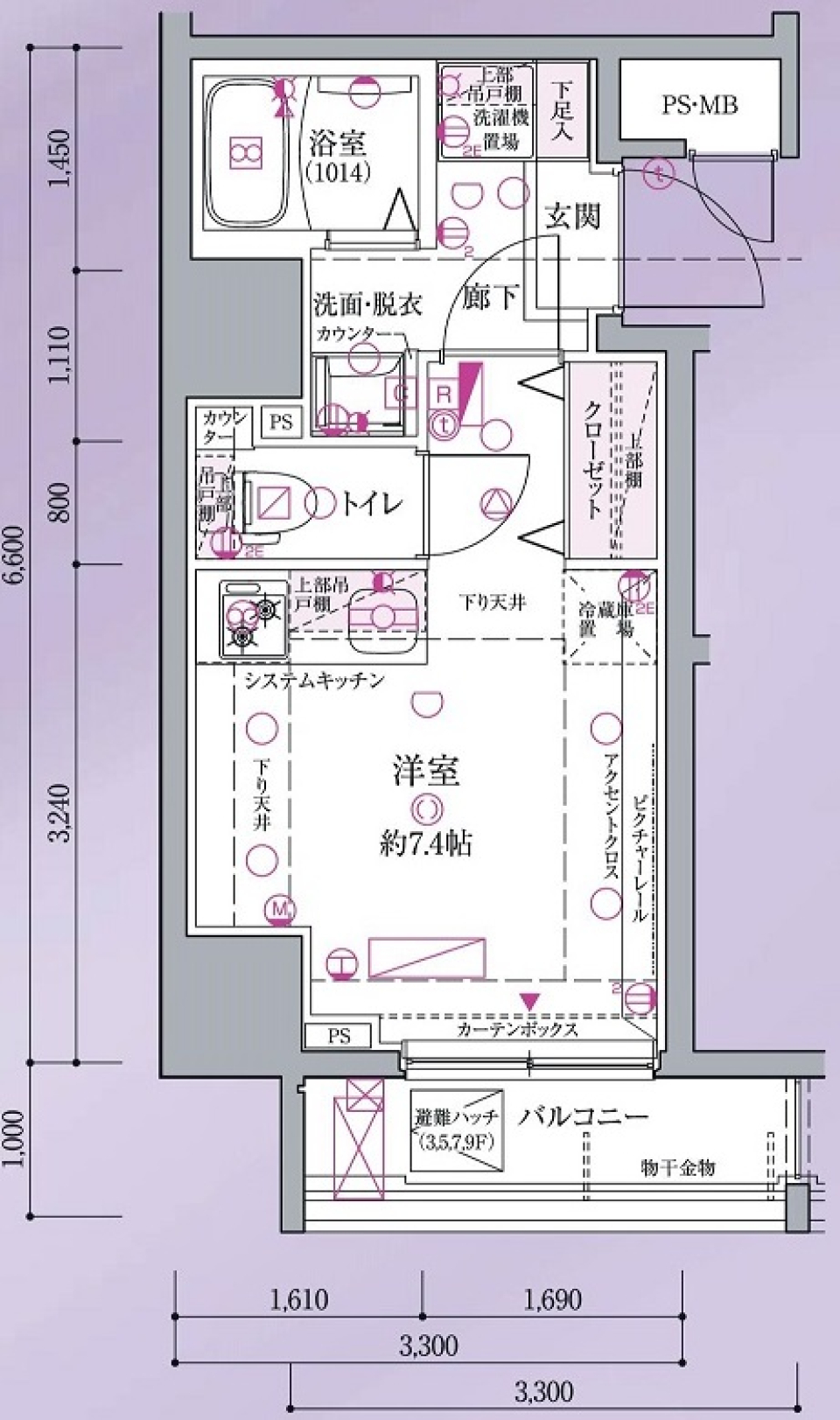 クレヴィスタ戸越銀座　902号室［ペット可］の間取り図