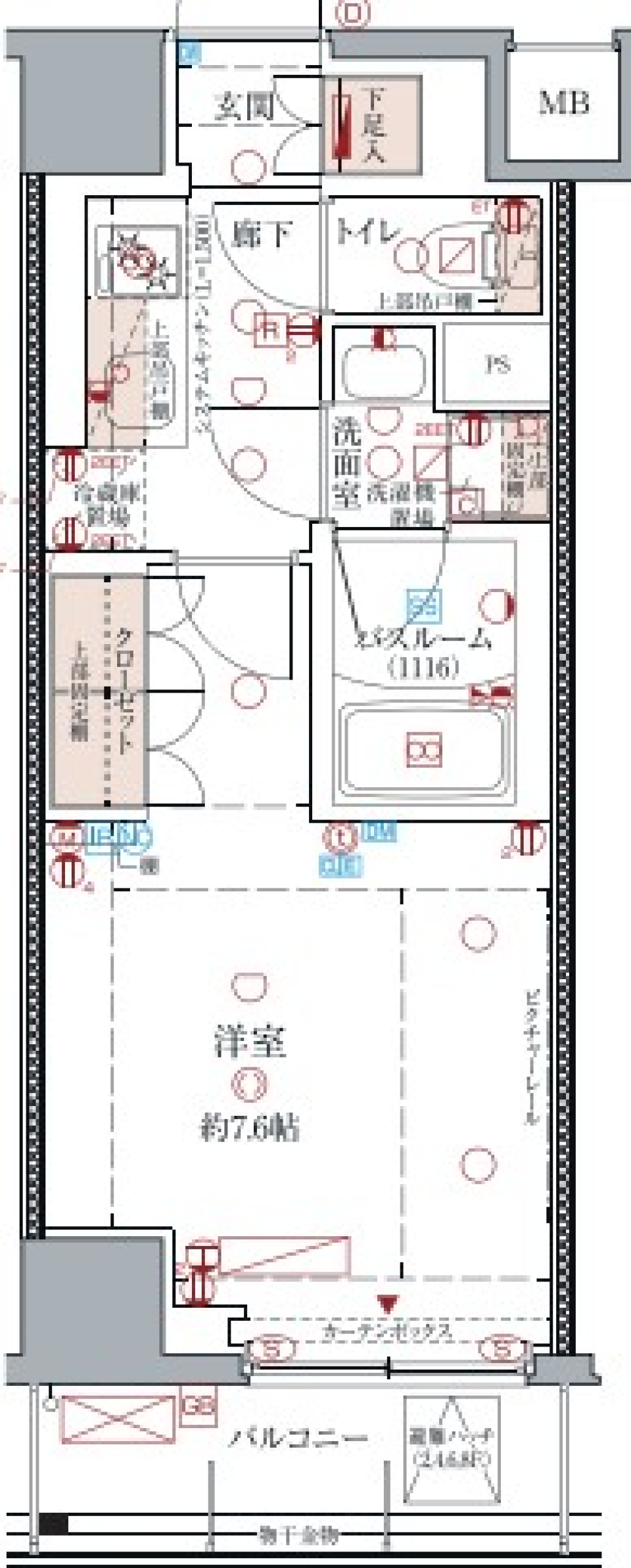 クレヴィスタ亀戸Ⅲ　709号室の間取り図