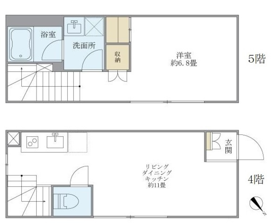 ｉＯＮ中目黒ＥＡＳＴ　401号室の間取り図