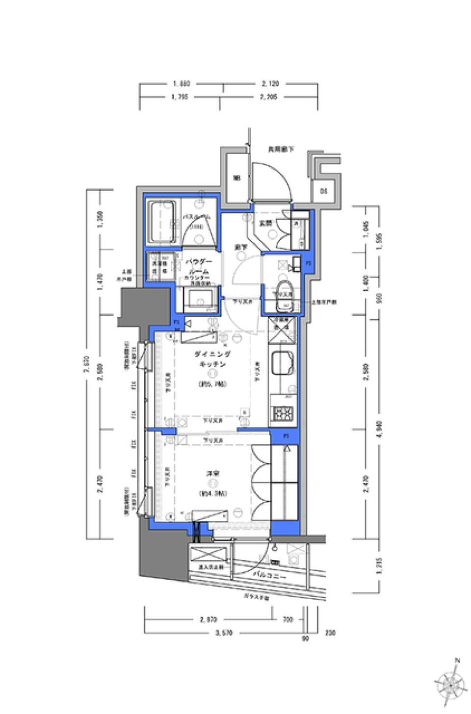 ディームス大手町ノース　803号室の間取り図