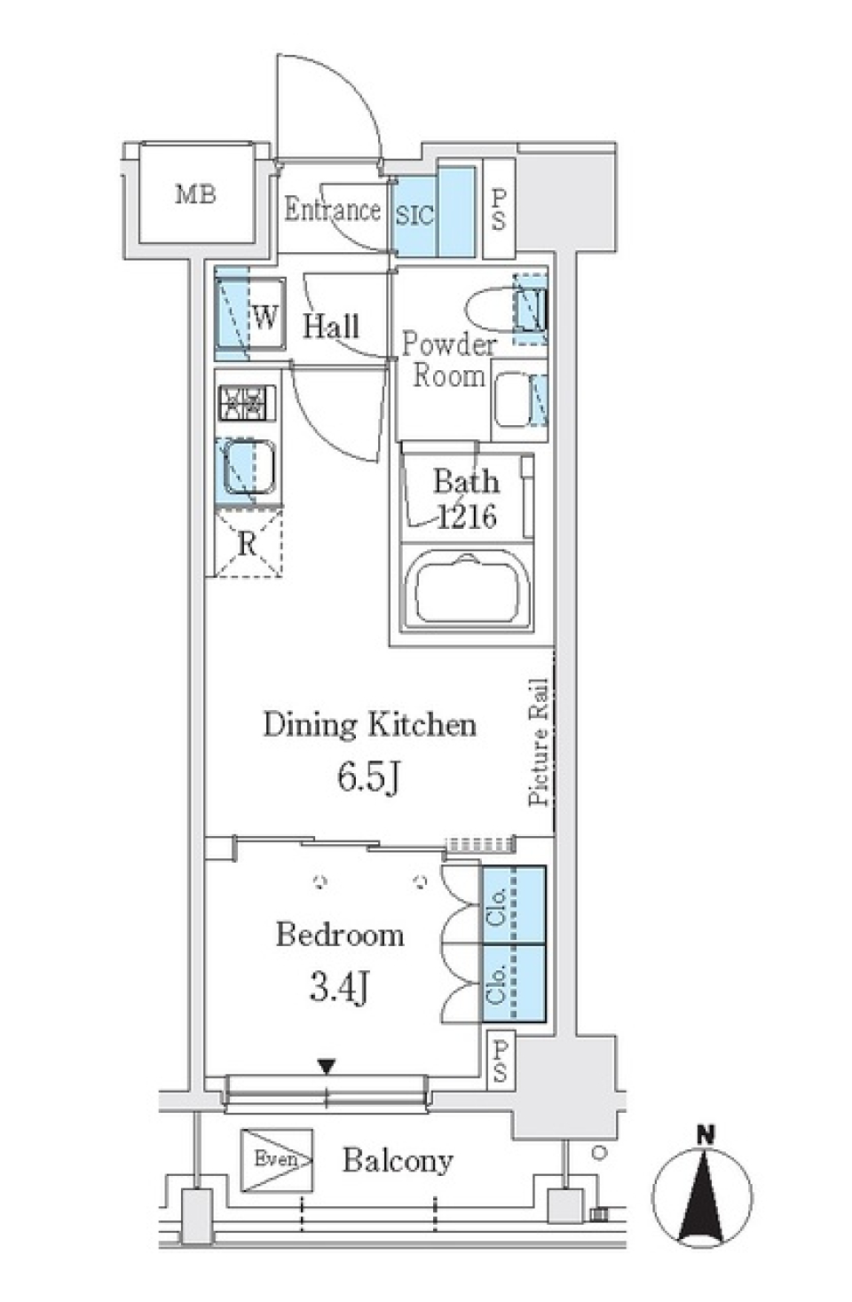 Ｊ．ＧＲＡＮ　Ｃｏｕｒｔ　品川西大井ＥＡＳＴ　203号室［ペット可］の間取り図