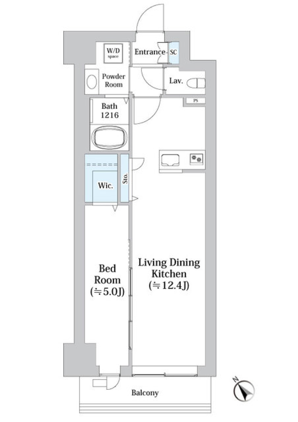 ベイアズール関内　804号室［ペット可］の間取り図