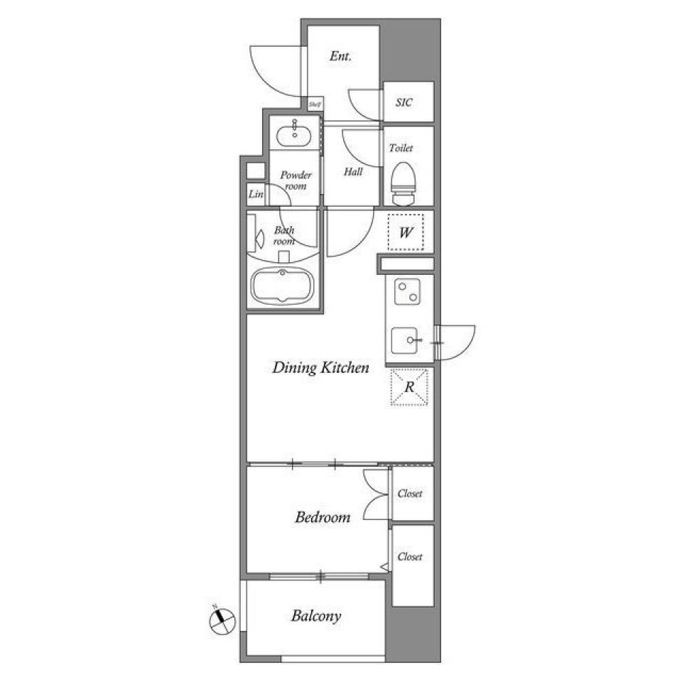 コスモグラシア池田山　1103号室の間取り図