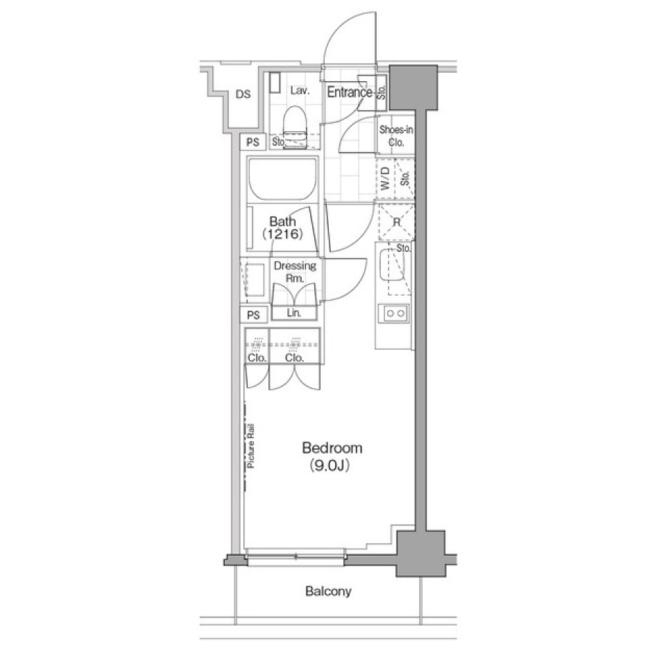 ザ・パークハビオ新宿　511号室［ペット可］の間取り図