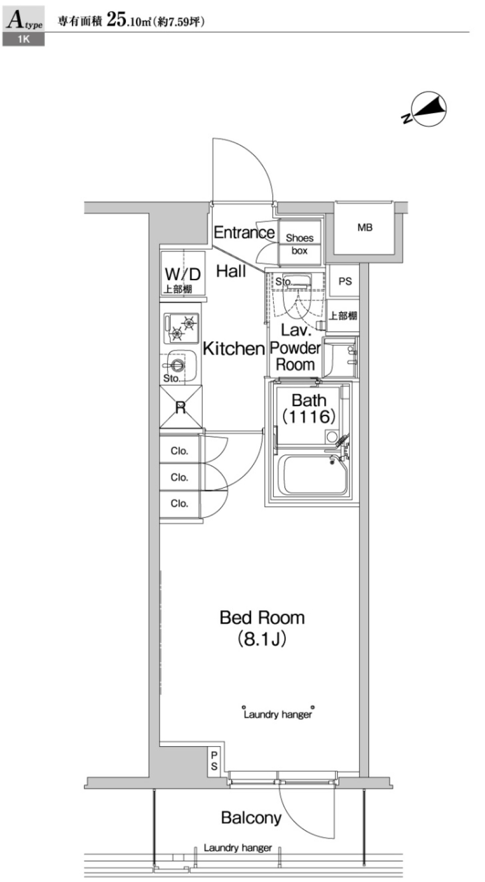 プラウドフラット代々木八幡　403号室［ペット可］の間取り図