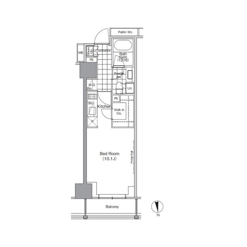 パークハビオ門前仲町　810号室［ペット可］の間取り図