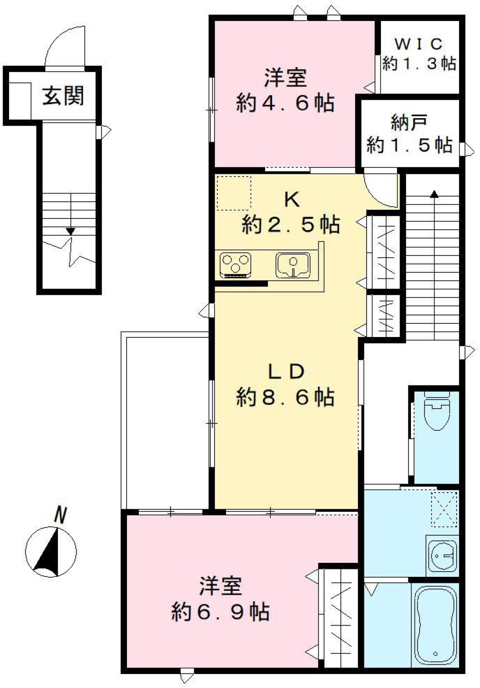 コストマリー　201号室の間取り図