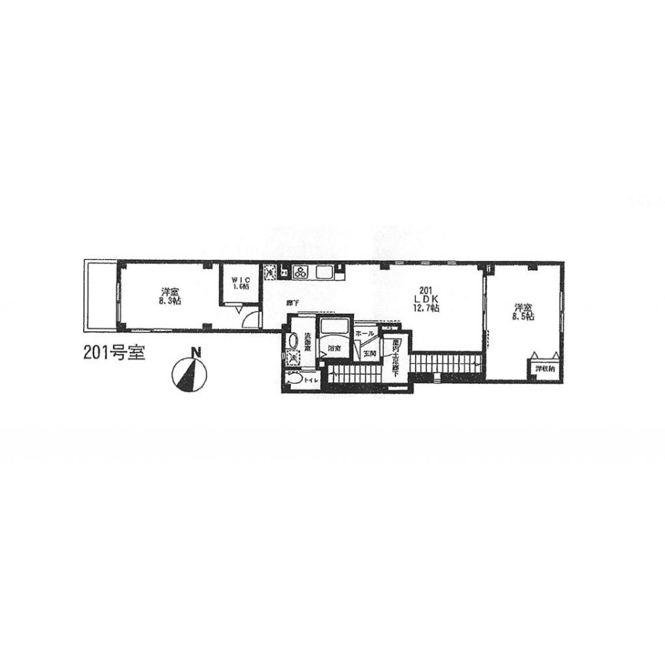 ラウレア中村橋　201号室の間取り図