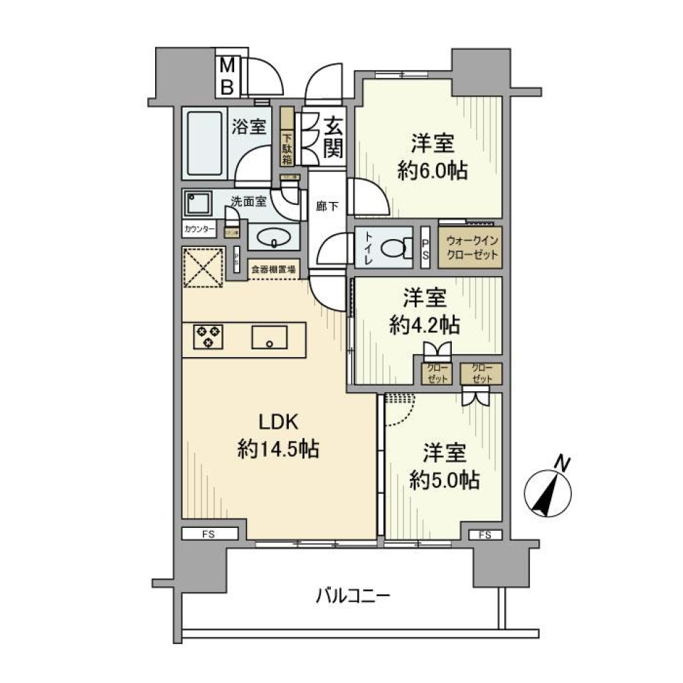 プレミスト山吹神楽坂　606号室の間取り図