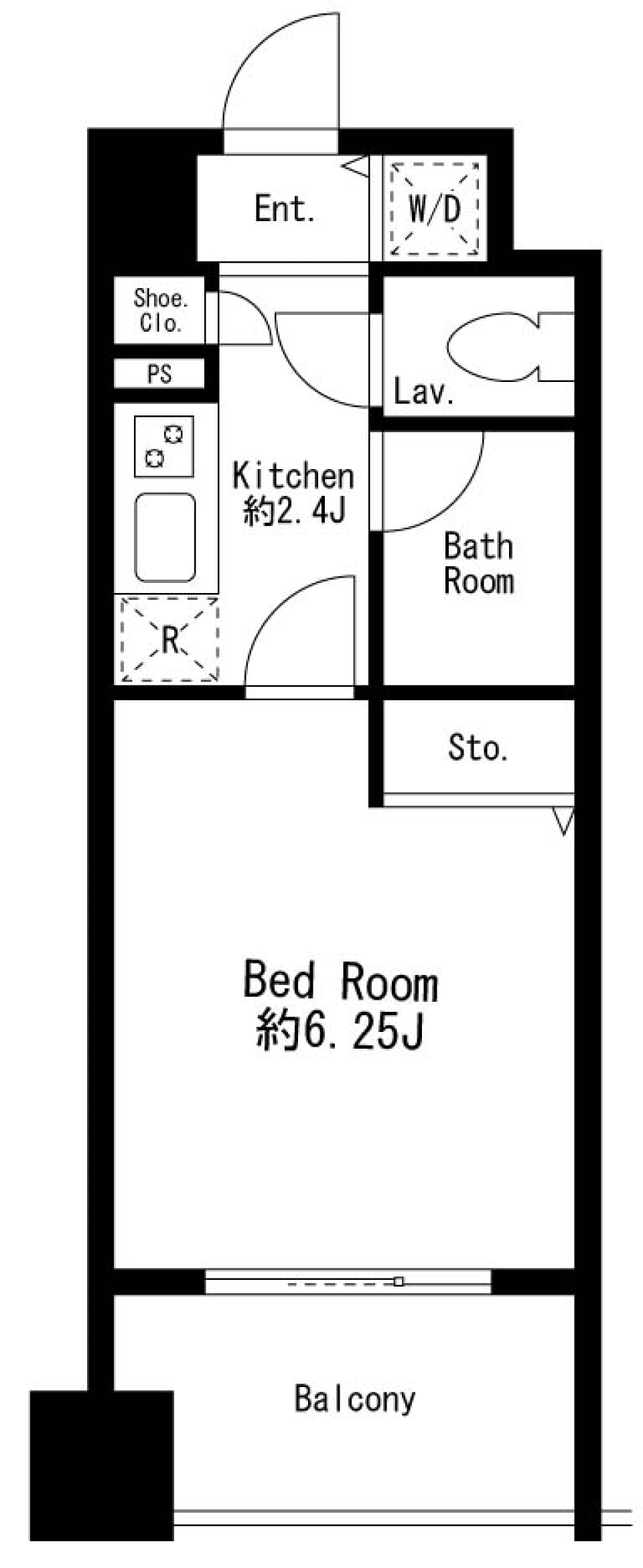 プライムアーバン日本橋茅場町　907号室［ペット可］の間取り図