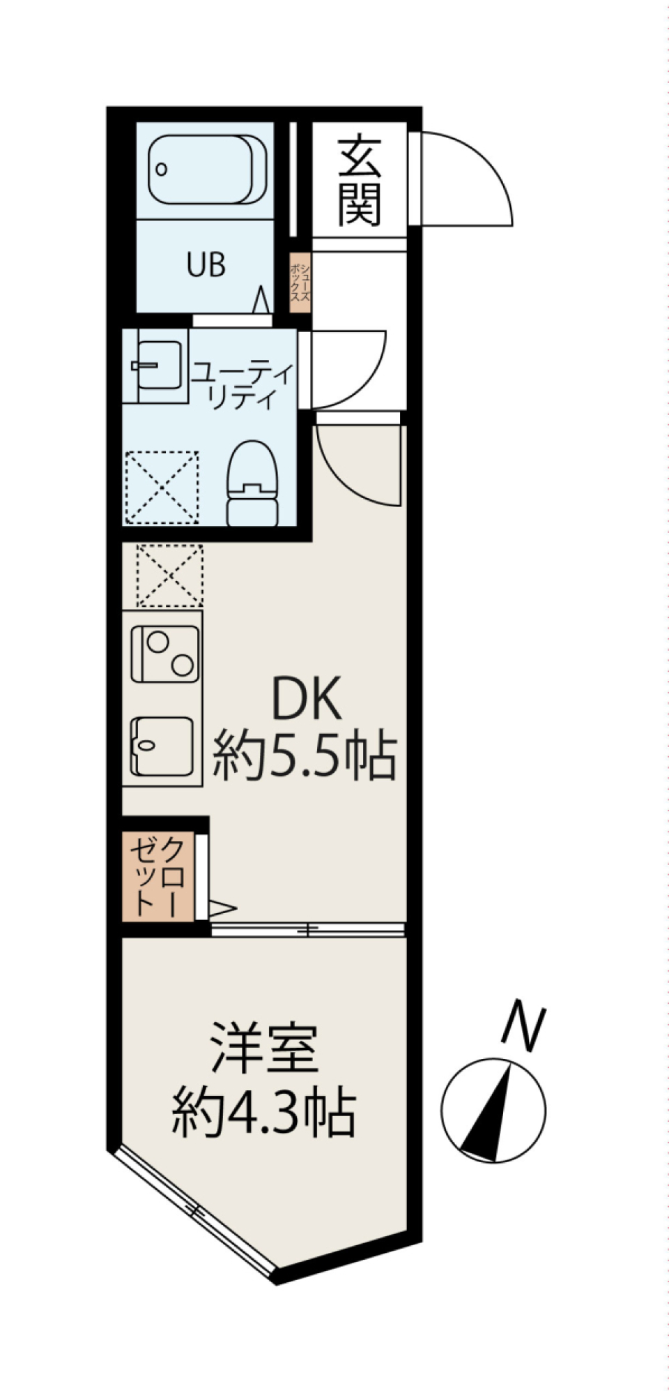 スカイヒルズ中野弥生町　204号室［新築］の間取り図