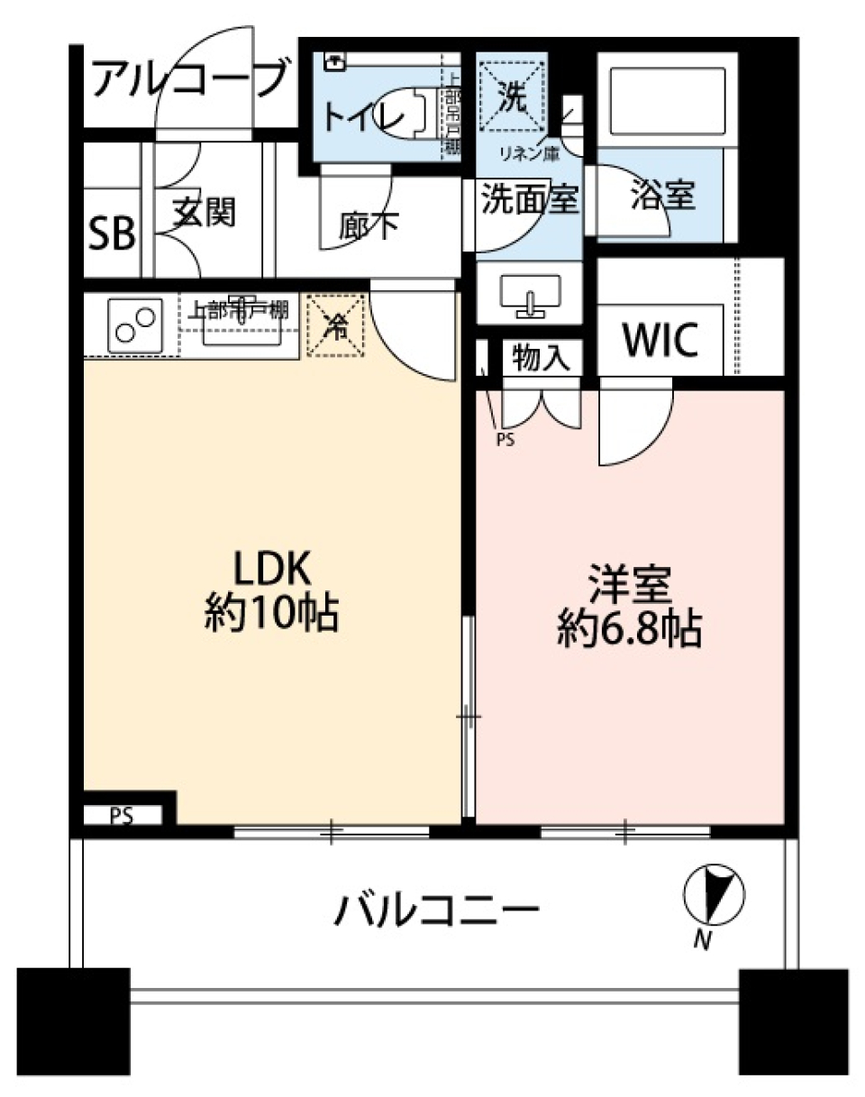 テラス渋谷美竹　1113号室の間取り図