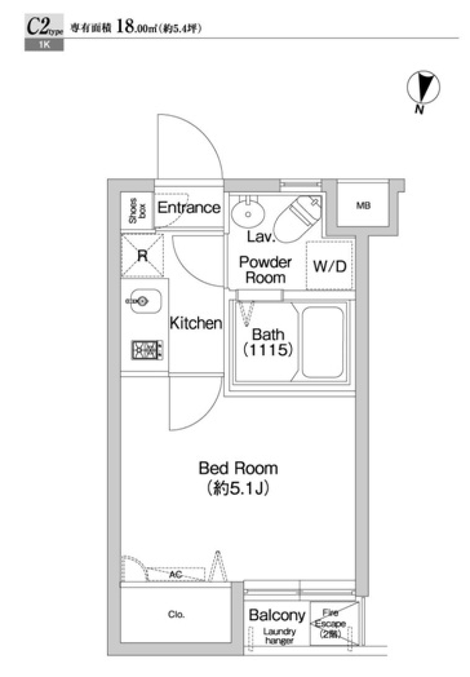 プライムアーバン西早稲田　206号室の間取り図