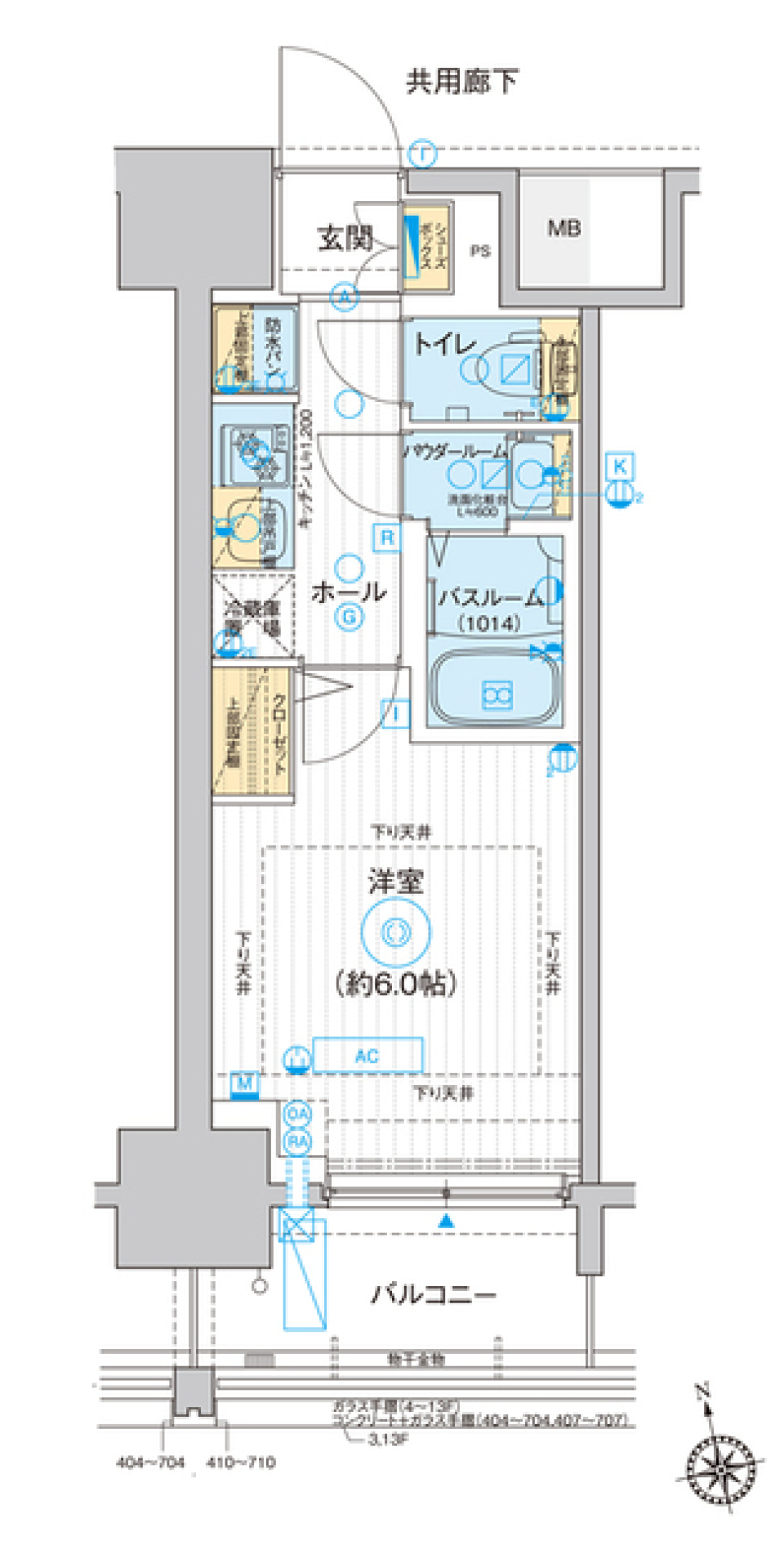 ディームス品川南大井　710号室の間取り図