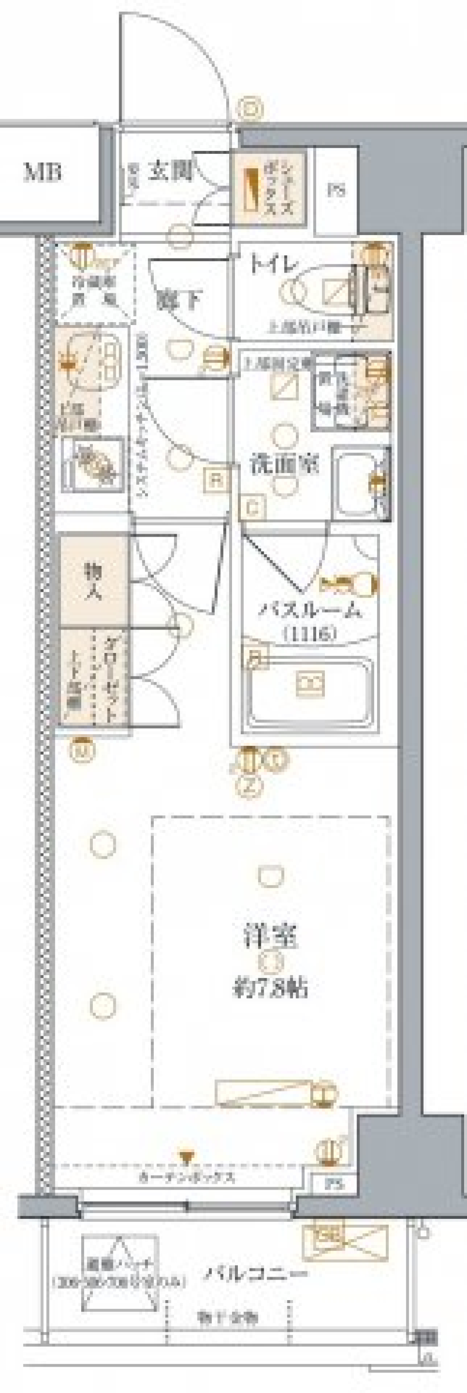 クレヴィスタ多摩川六郷　506号室［ペット可］の間取り図