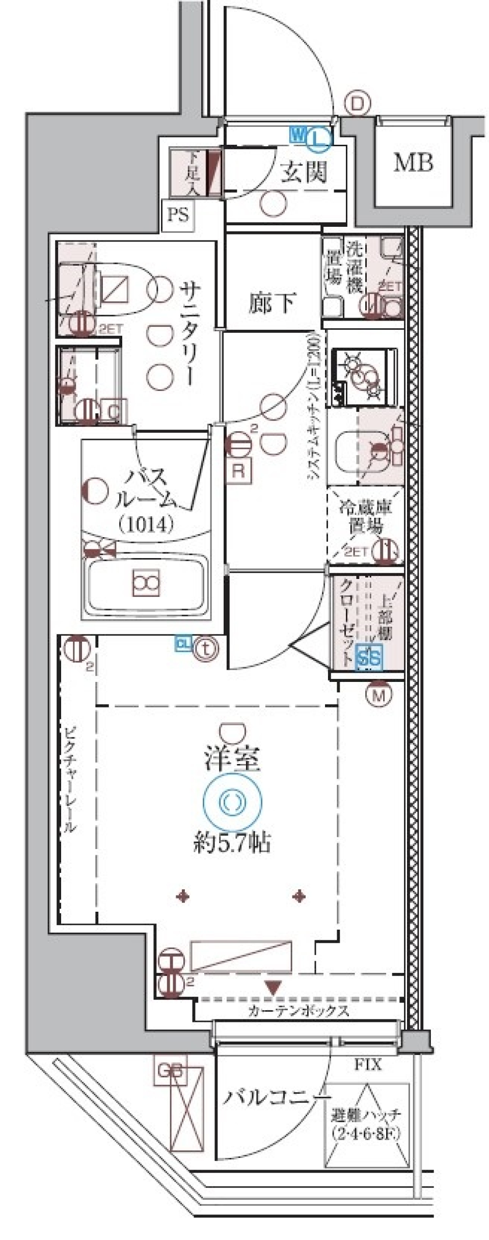 クレヴィスタ品川西大井Ⅱ　805号室［ペット可］の間取り図