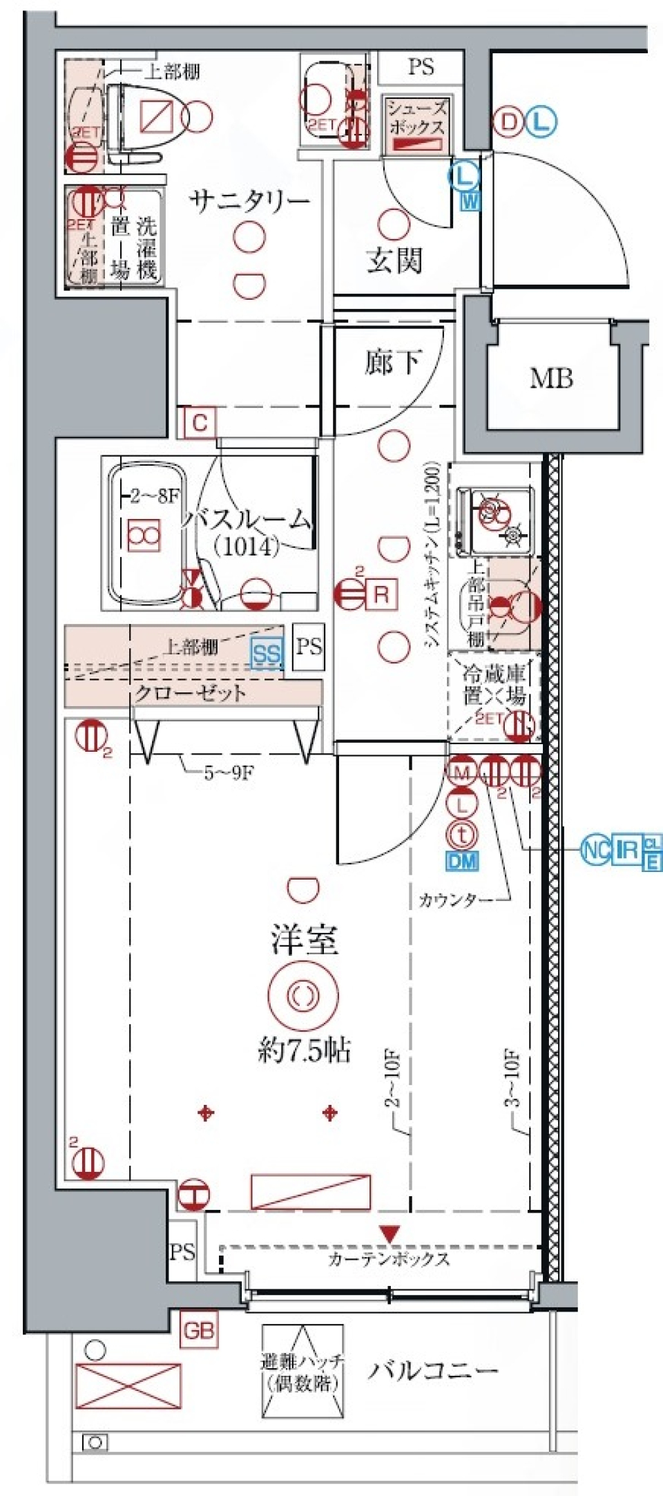 クレヴィスタ中野新橋　603号室［ペット可］の間取り図