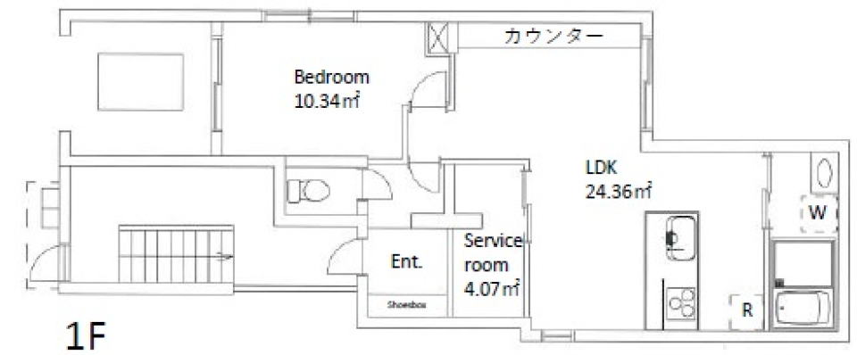 リナーシタ亀戸　101号室の間取り図