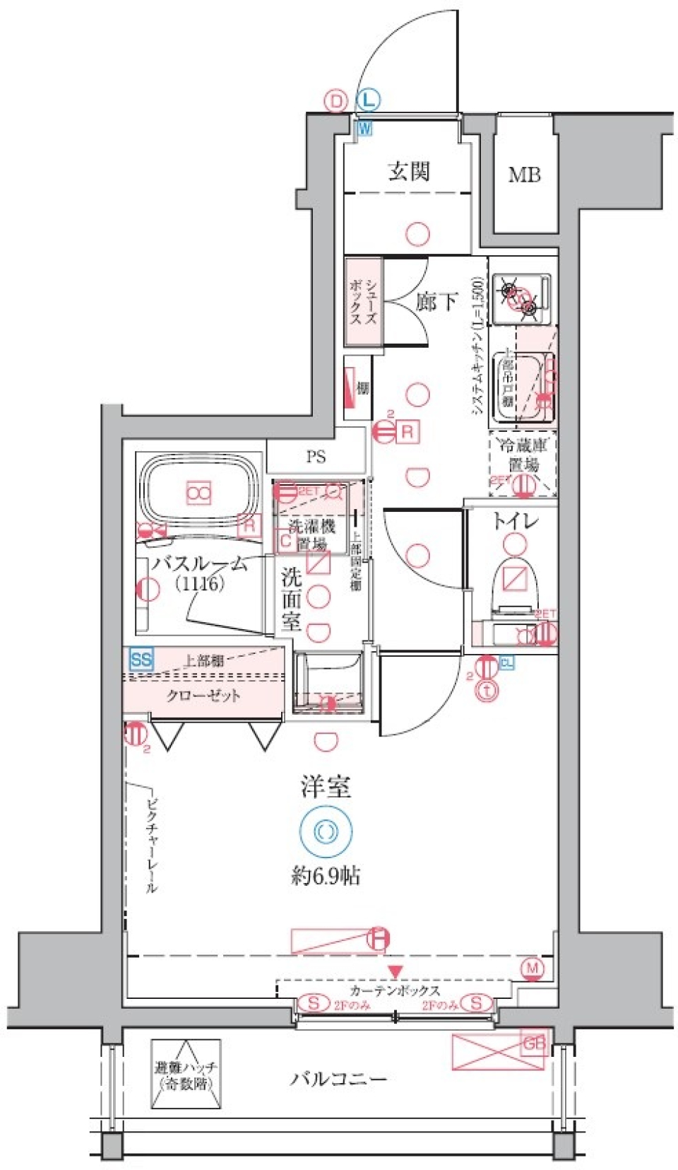 クレヴィスタ三ノ輪　303号室［ペット可］の間取り図