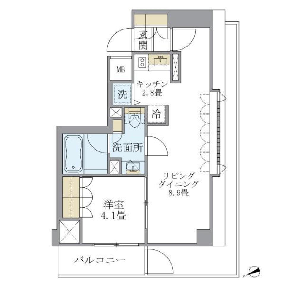 Ｂｒｉｌｌｉａ　ｉｓｔ　北沢　401号室の間取り図