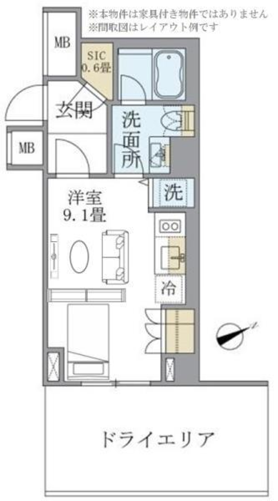 Ｂｒｉｌｌｉａ　ｉｓｔ　北沢　104号室の間取り図